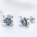 Petites boucles d'oreilles cœur en argent sterling 925 Little Crab avec pierre précieuse, SCE413
