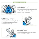 Petites boucles d'oreilles cœur en argent sterling 925 Little Crab avec pierre précieuse, SCE413