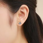Petites boucles d'oreilles cœur en argent sterling 925 Little Crab avec pierre précieuse, SCE413