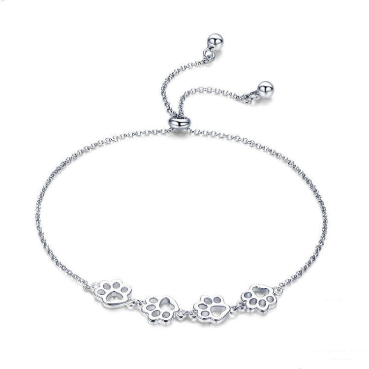 Bracelet mignon à empreintes de pattes d'animaux en argent sterling S925, SCB096