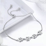 Bracelet mignon à empreintes de pattes d'animaux en argent sterling S925, SCB096
