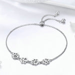 Bracelet mignon à empreintes de pattes d'animaux en argent sterling S925, SCB096