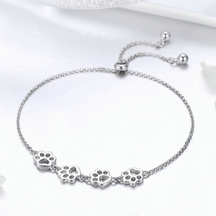 Bracelet mignon à empreintes de pattes d'animaux en argent sterling S925, SCB096