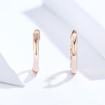 Boucles d'oreilles simples en argent sterling S925, Or rose, Argent, Or