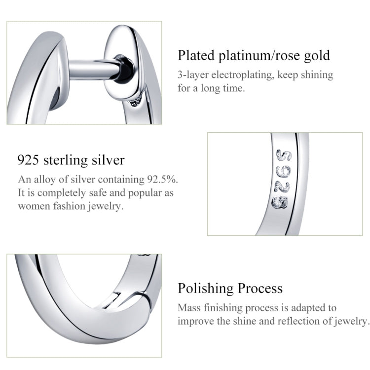 Boucles d'oreilles simples en argent sterling S925, Or rose, Argent, Or
