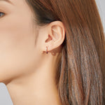 Boucles d'oreilles simples en argent sterling S925, Or rose, Argent, Or