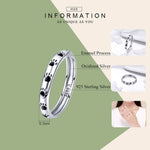 Bague Empreinte de Patte en Argent Sterling S925 Goutte d'Huile, 5, 6, 7, 8, 9
