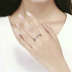 Bague Empreinte de Patte en Argent Sterling S925 Goutte d'Huile, 5, 6, 7, 8, 9