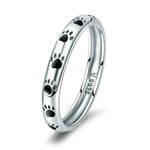 Bague Empreinte de Patte en Argent Sterling S925 Goutte d'Huile, 5, 6, 7, 8, 9