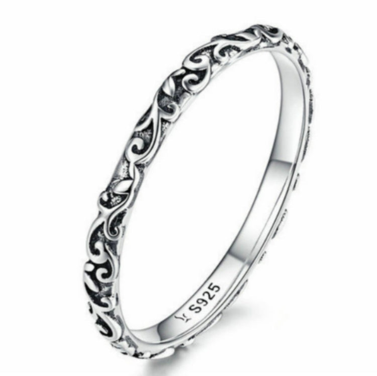 Bague en argent sterling à motif vintage, bague à motif tendance en argent 925, taille US 6, taille US 7, taille US 8, taille US 9