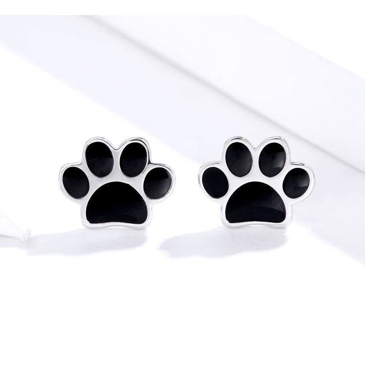 Boucles d'oreilles pendantes en argent sterling avec empreintes de patte d'animal, SCE757