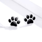 Boucles d'oreilles pendantes en argent sterling avec empreintes de patte d'animal, SCE757