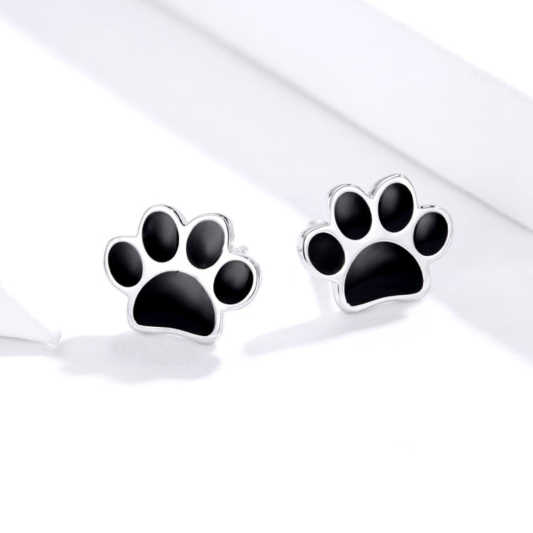Boucles d'oreilles pendantes en argent sterling avec empreintes de patte d'animal, SCE757