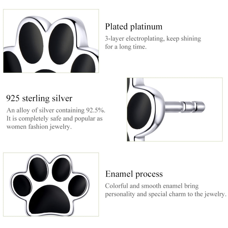 Boucles d'oreilles pendantes en argent sterling avec empreintes de patte d'animal, SCE757