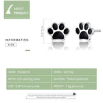 Boucles d'oreilles pendantes en argent sterling avec empreintes de patte d'animal, SCE757