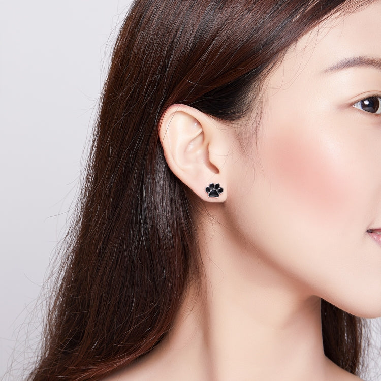 Boucles d'oreilles pendantes en argent sterling avec empreintes de patte d'animal, SCE757