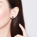 Boucles d'oreilles pendantes en argent sterling avec empreintes de patte d'animal, SCE757