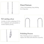 Boucles d'oreilles longues en argent sterling plaqué platine motif plume, pour fille, SCE786