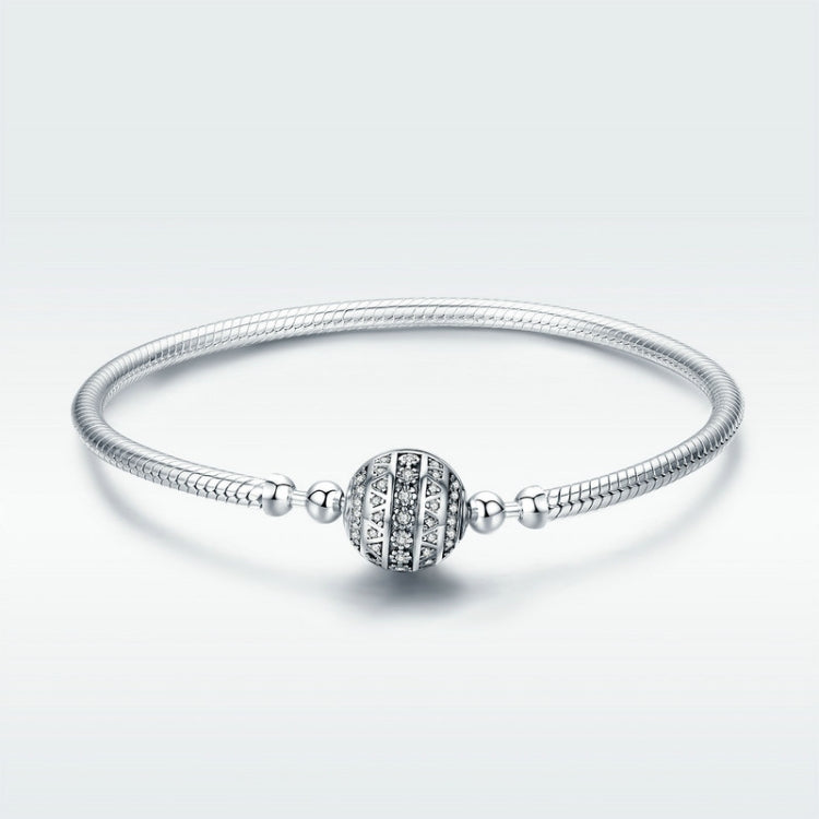 Bracelet jonc en argent sterling S925 Exquisite Life incrusté de gemmes, 17 cm, 18 cm, 19 cm, 20 cm