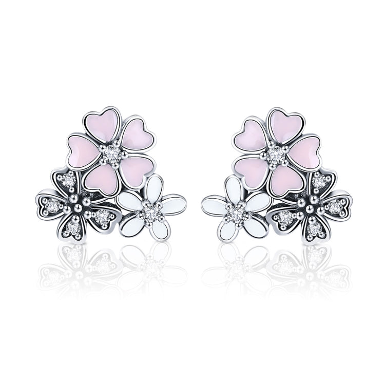 Boucles d'oreilles femme marguerite en argent sterling, tempérament, SCE400