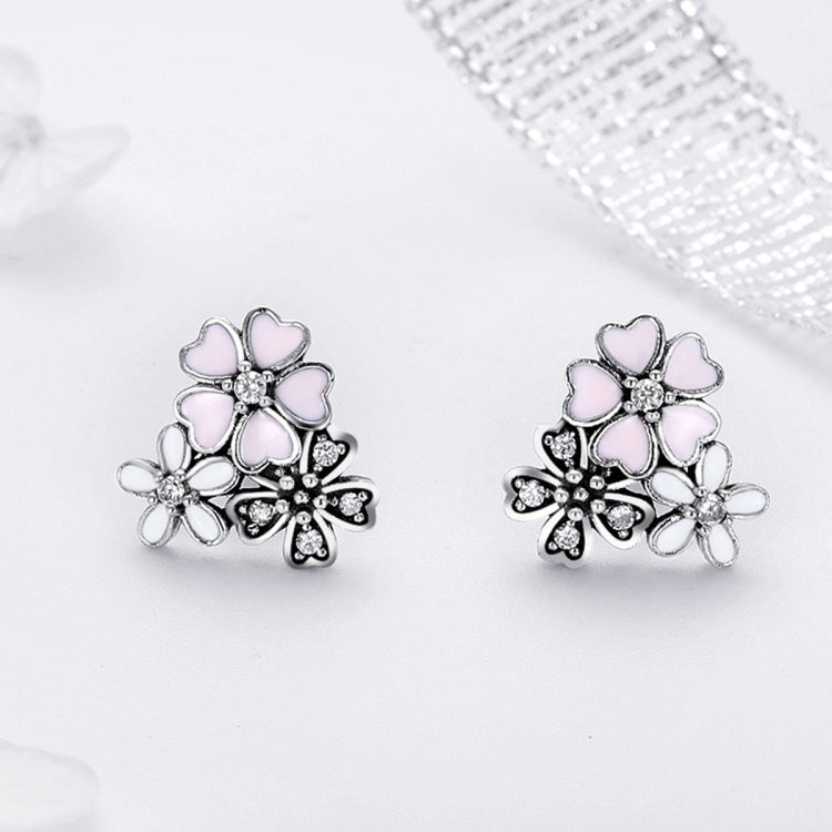 Boucles d'oreilles femme marguerite en argent sterling, tempérament, SCE400