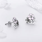 Boucles d'oreilles femme marguerite en argent sterling, tempérament, SCE400