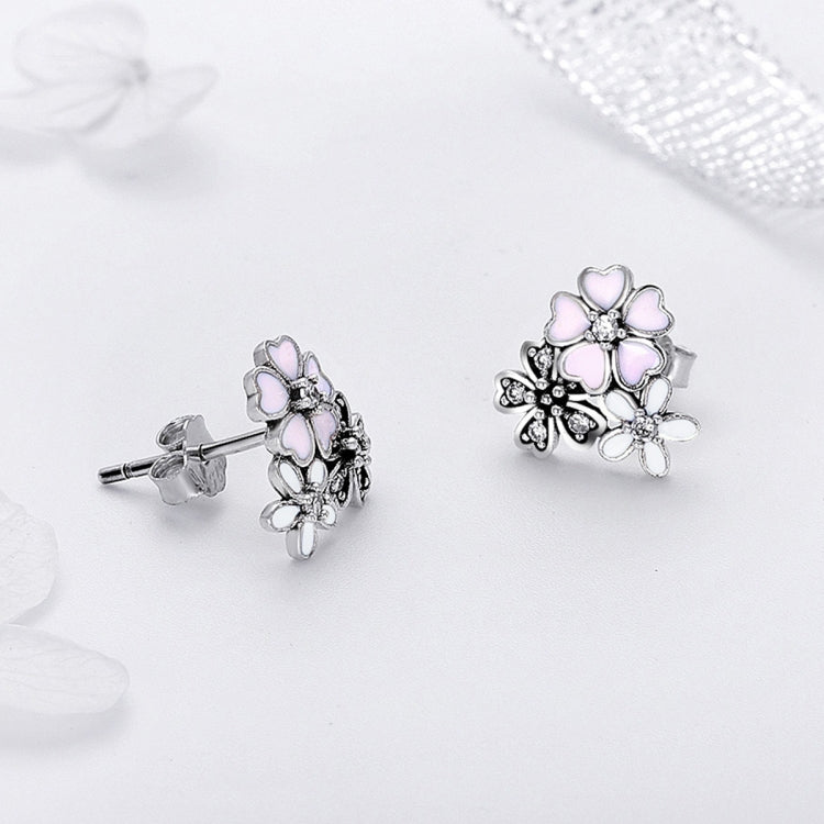 Boucles d'oreilles femme marguerite en argent sterling, tempérament, SCE400