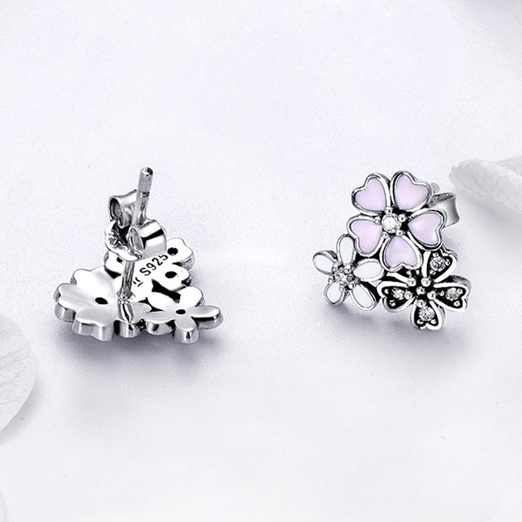 Boucles d'oreilles femme marguerite en argent sterling, tempérament, SCE400