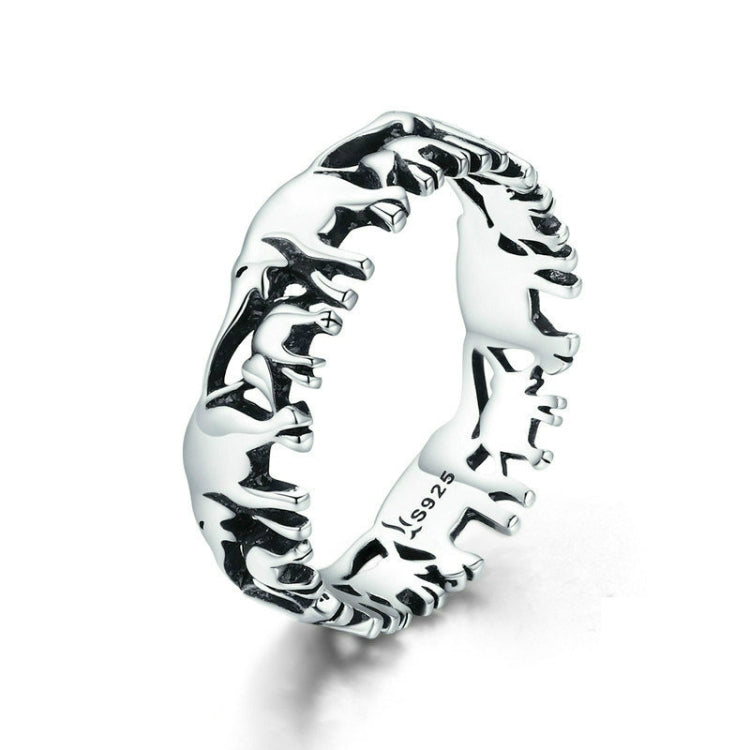 Bague en argent sterling S925, motif éléphant vintage incrusté, tailles US 6, US 7, US 8, US 9