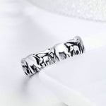 Bague en argent sterling S925, motif éléphant vintage incrusté, tailles US 6, US 7, US 8, US 9