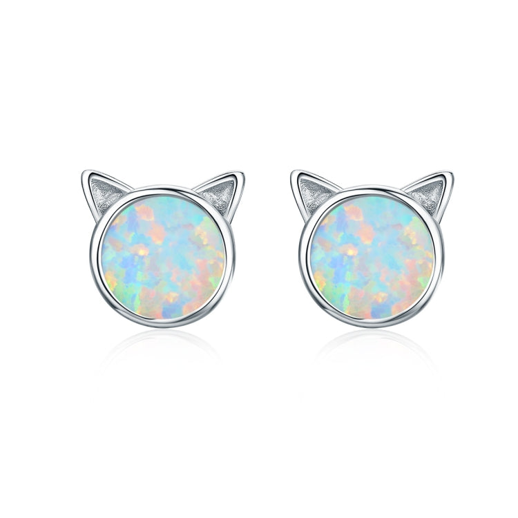 Boucles d'oreilles DIY chat en argent sterling avec zircon