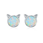 Boucles d'oreilles DIY chat en argent sterling avec zircon