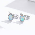 Boucles d'oreilles DIY chat en argent sterling avec zircon