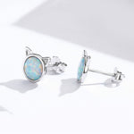 Boucles d'oreilles DIY chat en argent sterling avec zircon