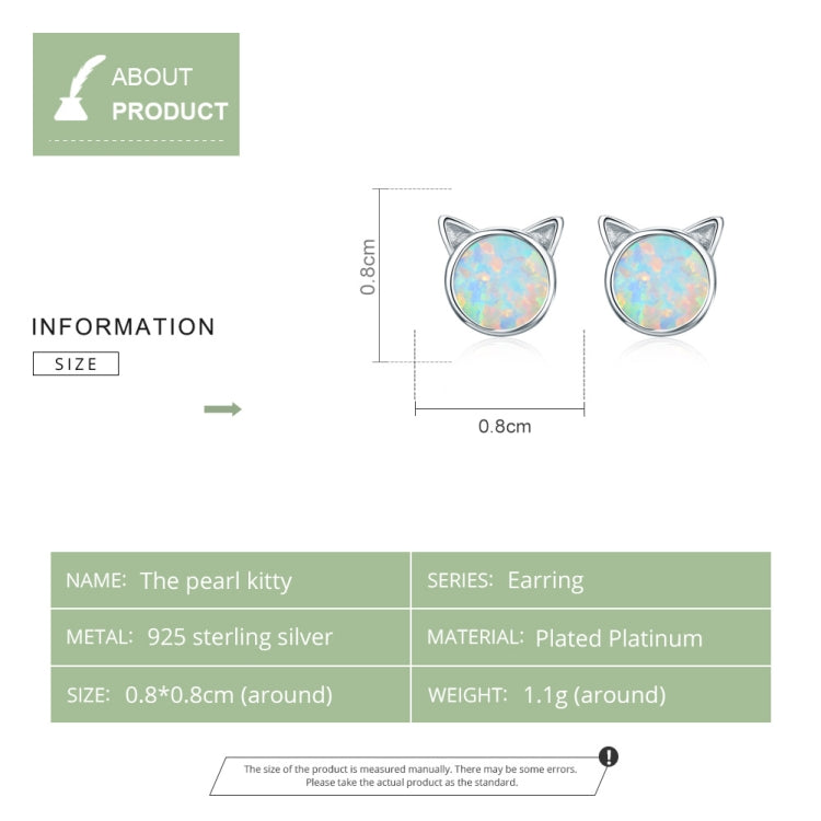 Boucles d'oreilles DIY chat en argent sterling avec zircon