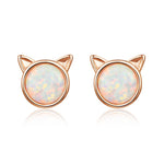 Boucles d'oreilles DIY chat en argent sterling avec zircon