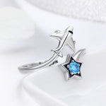 Bague en argent sterling S925, ouverte pour femme, voyage interstellaire, SCR322