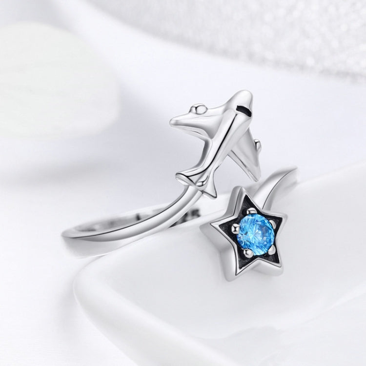 Bague en argent sterling S925, ouverte pour femme, voyage interstellaire, SCR322