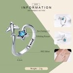 Bague en argent sterling S925, ouverte pour femme, voyage interstellaire, SCR322