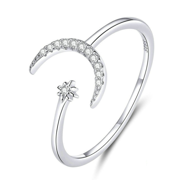 Bague Ouverte Femme en Argent Sterling 925 avec Zircon, Motif Lune, Bague d'Humeur, SCR569