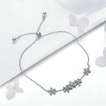 Bracelet en argent sterling S925 pour femme, motif marguerite, SCB084