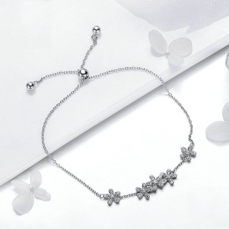 Bracelet en argent sterling S925 pour femme, motif marguerite, SCB084