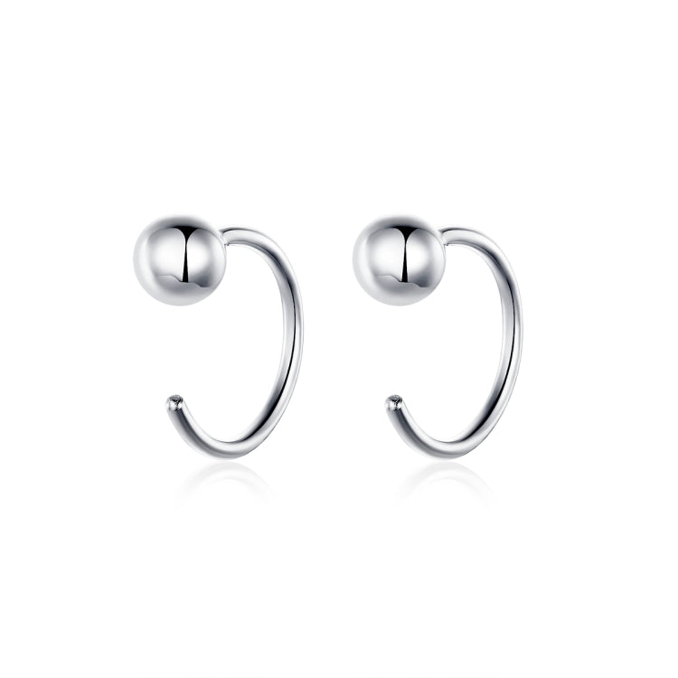 Boucles d'oreilles en argent sterling simples plaquées platine Boucles d'oreilles petite boule de tempérament, SCE782-A
