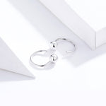 Boucles d'oreilles en argent sterling simples plaquées platine Boucles d'oreilles petite boule de tempérament, SCE782-A
