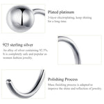Boucles d'oreilles en argent sterling simples plaquées platine Boucles d'oreilles petite boule de tempérament, SCE782-A