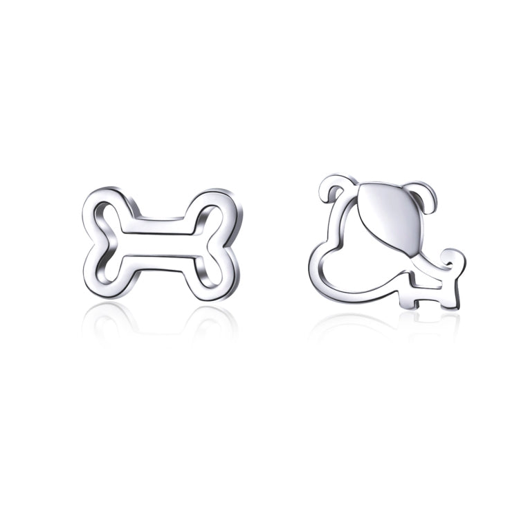 Boucles d'oreilles simples en argent sterling creux en forme d'os de chien, SCE649