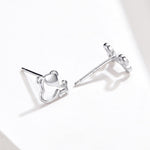 Boucles d'oreilles simples en argent sterling creux en forme d'os de chien, SCE649
