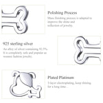 Boucles d'oreilles simples en argent sterling creux en forme d'os de chien, SCE649