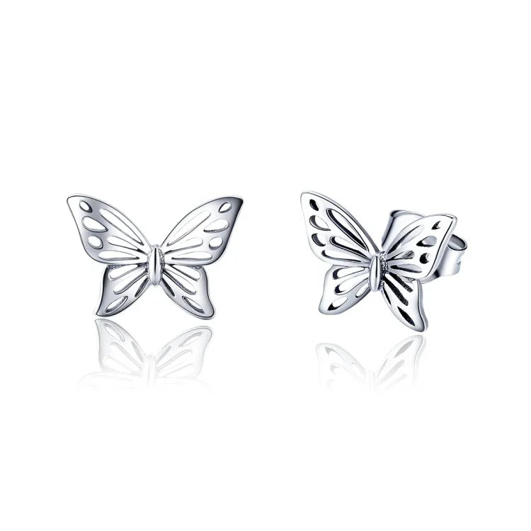 Boucles d'oreilles papillon en argent sterling S925, SCE452