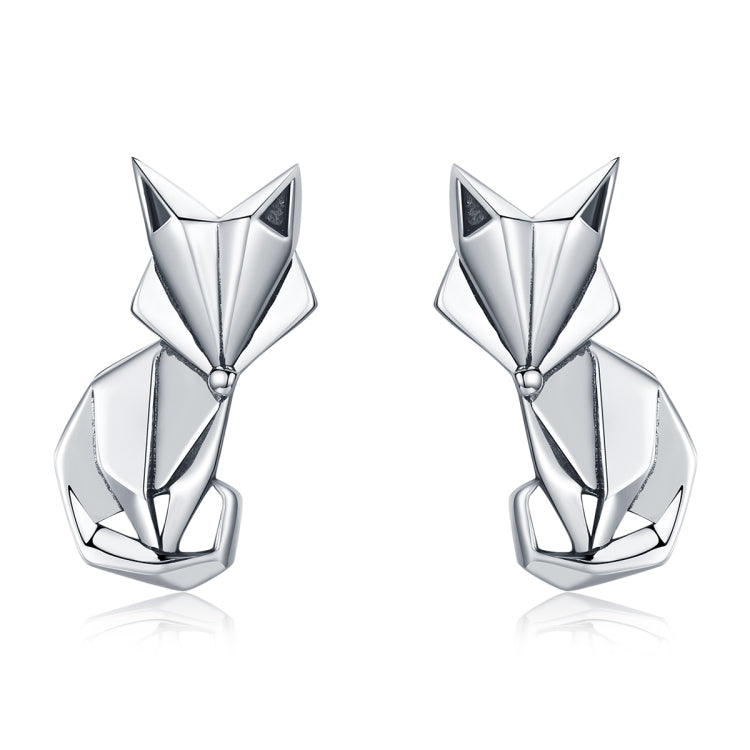 Boucles d'oreilles animalières S925 Bijoux Origami Renard Argent Sterling Filles Boucles d'oreilles, SCE526